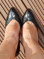 Gorgeous and very leggy Debbie is not on in her favourite on one's high horse stiletto heels