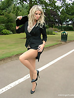 This gorgeous blonde cant get enough of wearing her heels outdoors