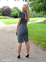 A cute blonde with some very naughty high heels on
